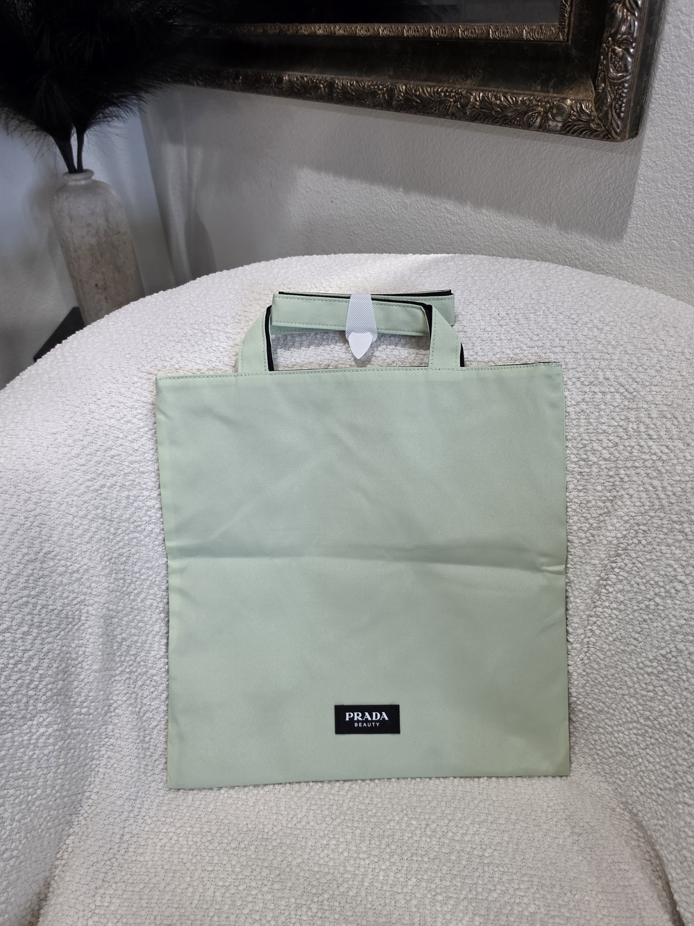 Prada Mint Green Nylon Square Tote